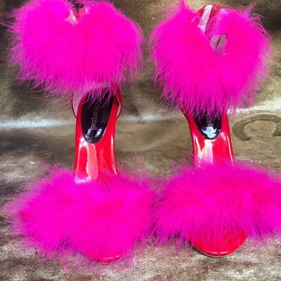 EUC Jeffrey Campbell Inaba-Foink fluffy heels - Picture 2 of 3